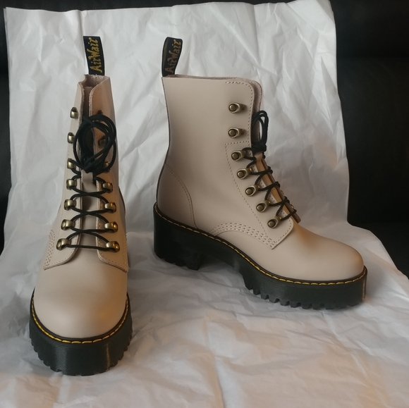 Dr. Martens "Leona" Leather Heeled Boots - Picture 4 of 13